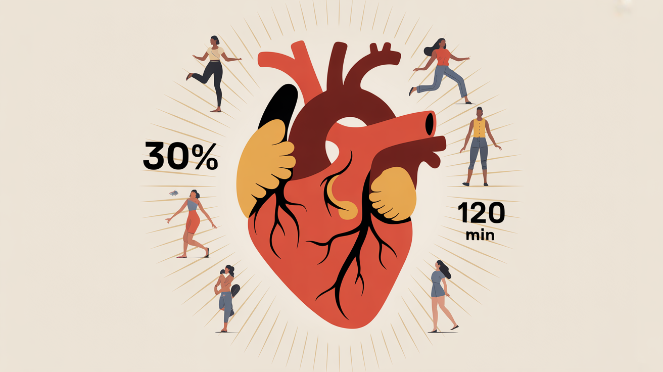 Illustration coeur rayonnant femmes activites cardio sante