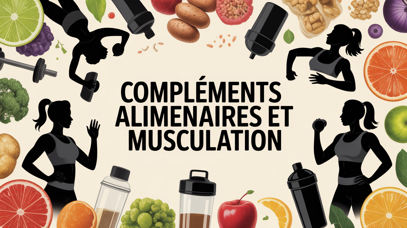 Illustration femmes énergiques et compléments musculation