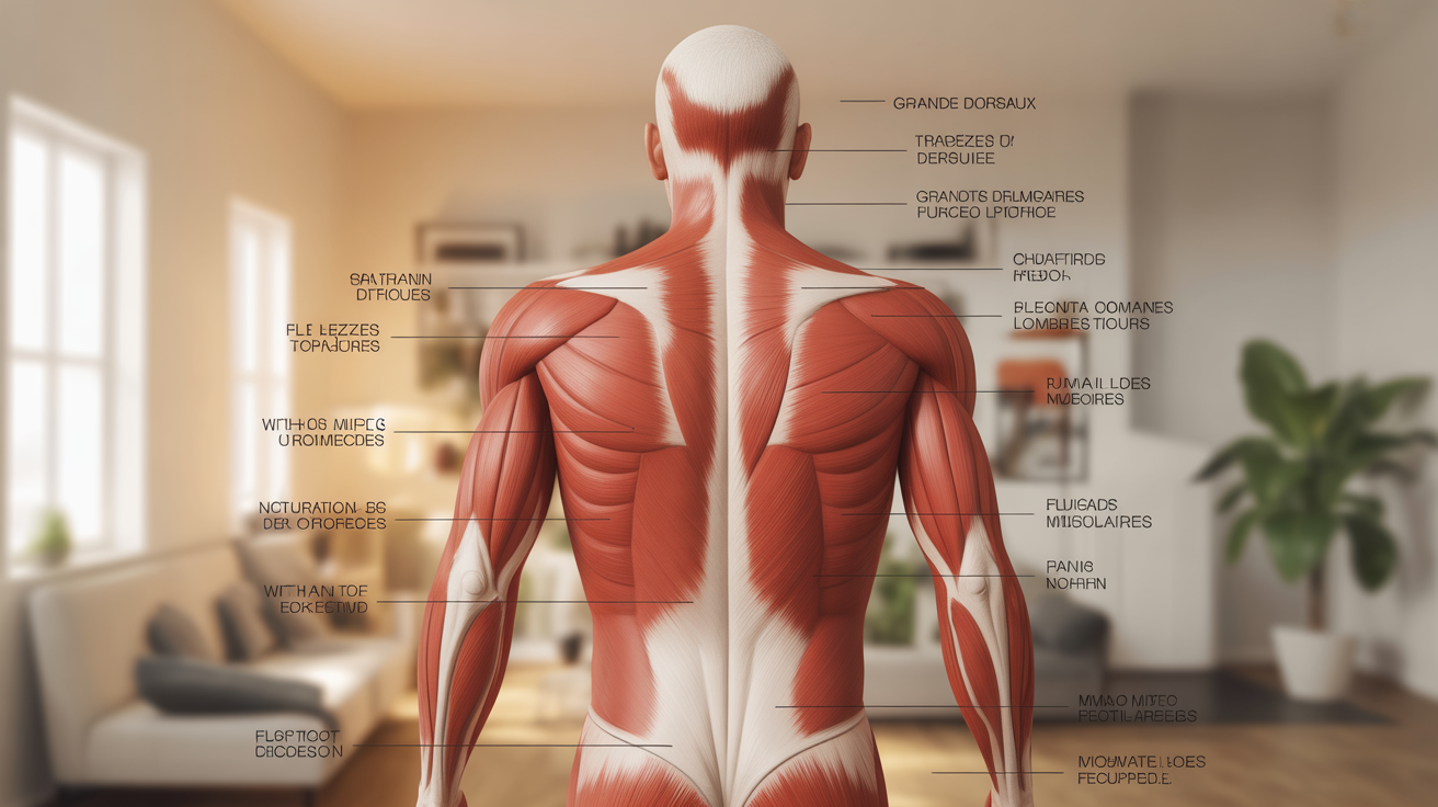 schéma des muscles dos zones de renforcement