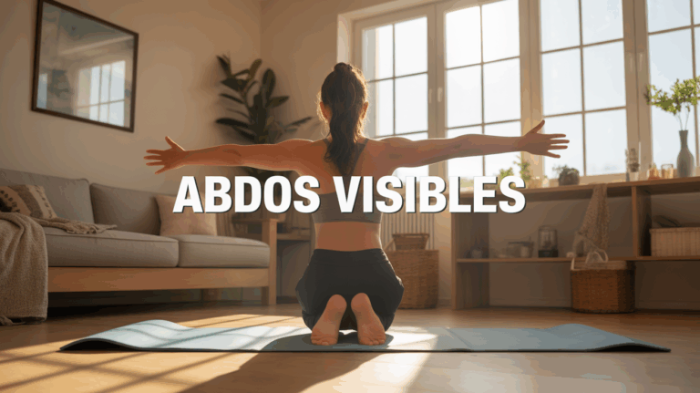 Femme active fait exercice pour abdos visibles à la maison
