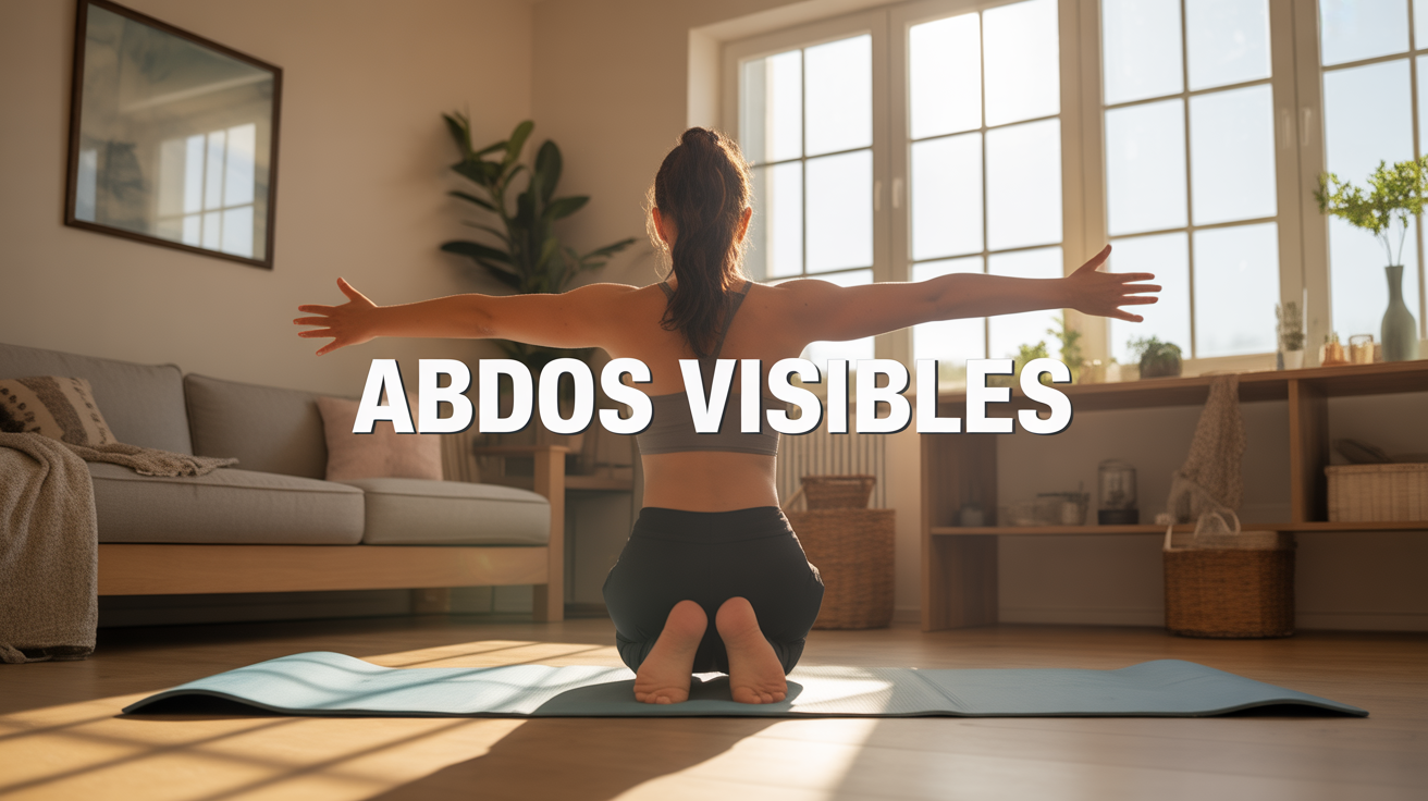 Femme active fait exercice pour abdos visibles à la maison