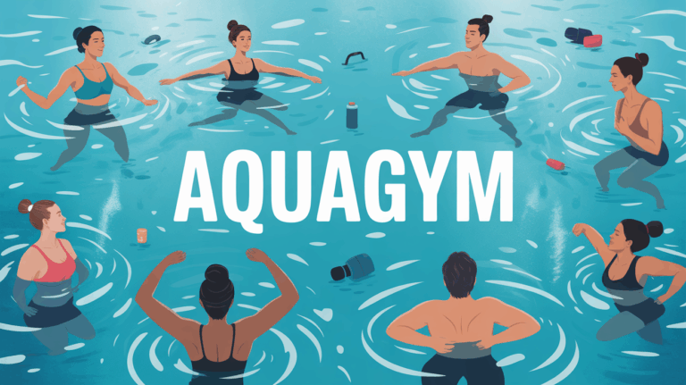 Illustration de groupe aquagym energie dans piscine