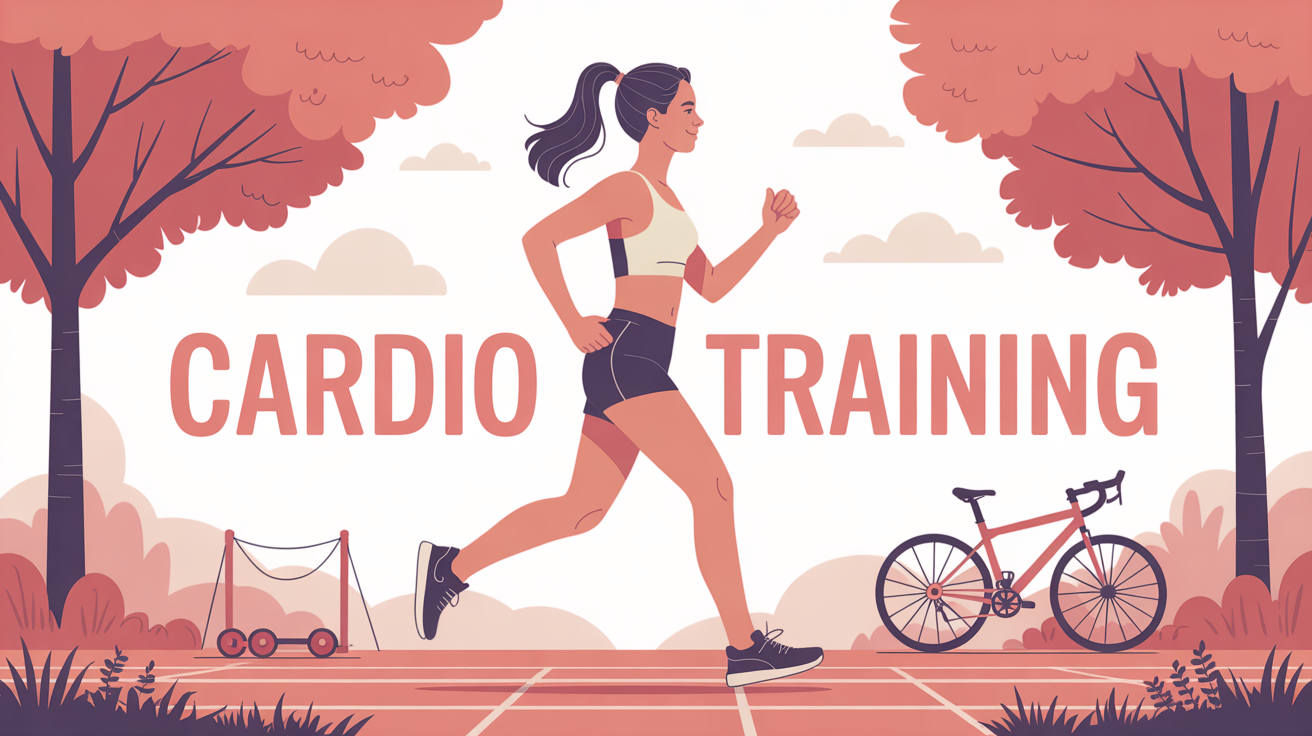 illustration femme cardio training parc
