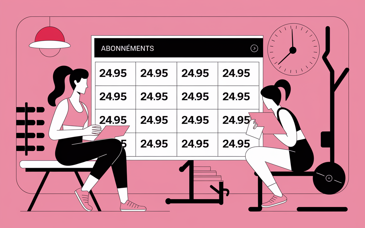 Tableau abonnements Fitness Park 2024 femmes