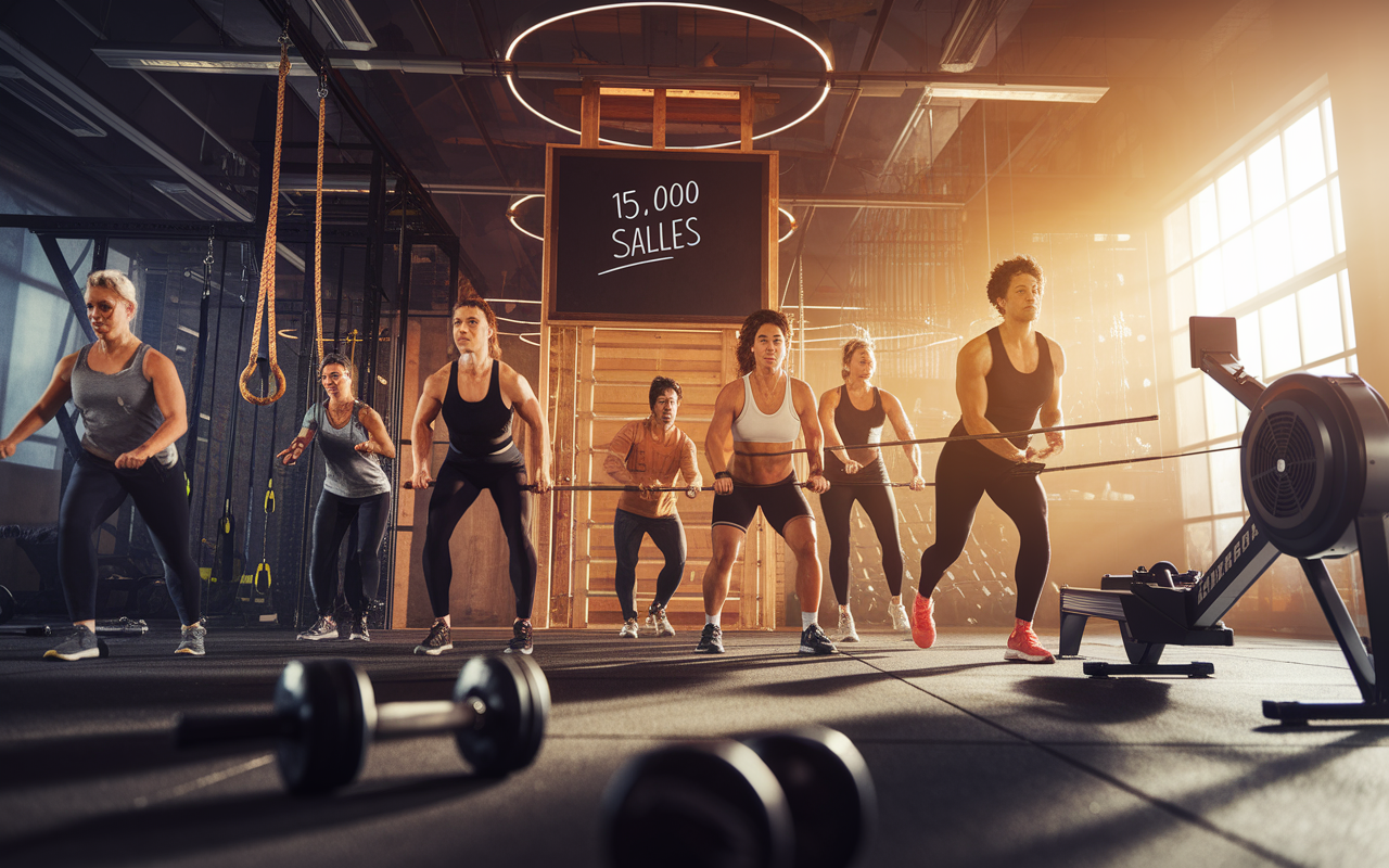 Groupe CrossFit mixte haltères rameur convivial