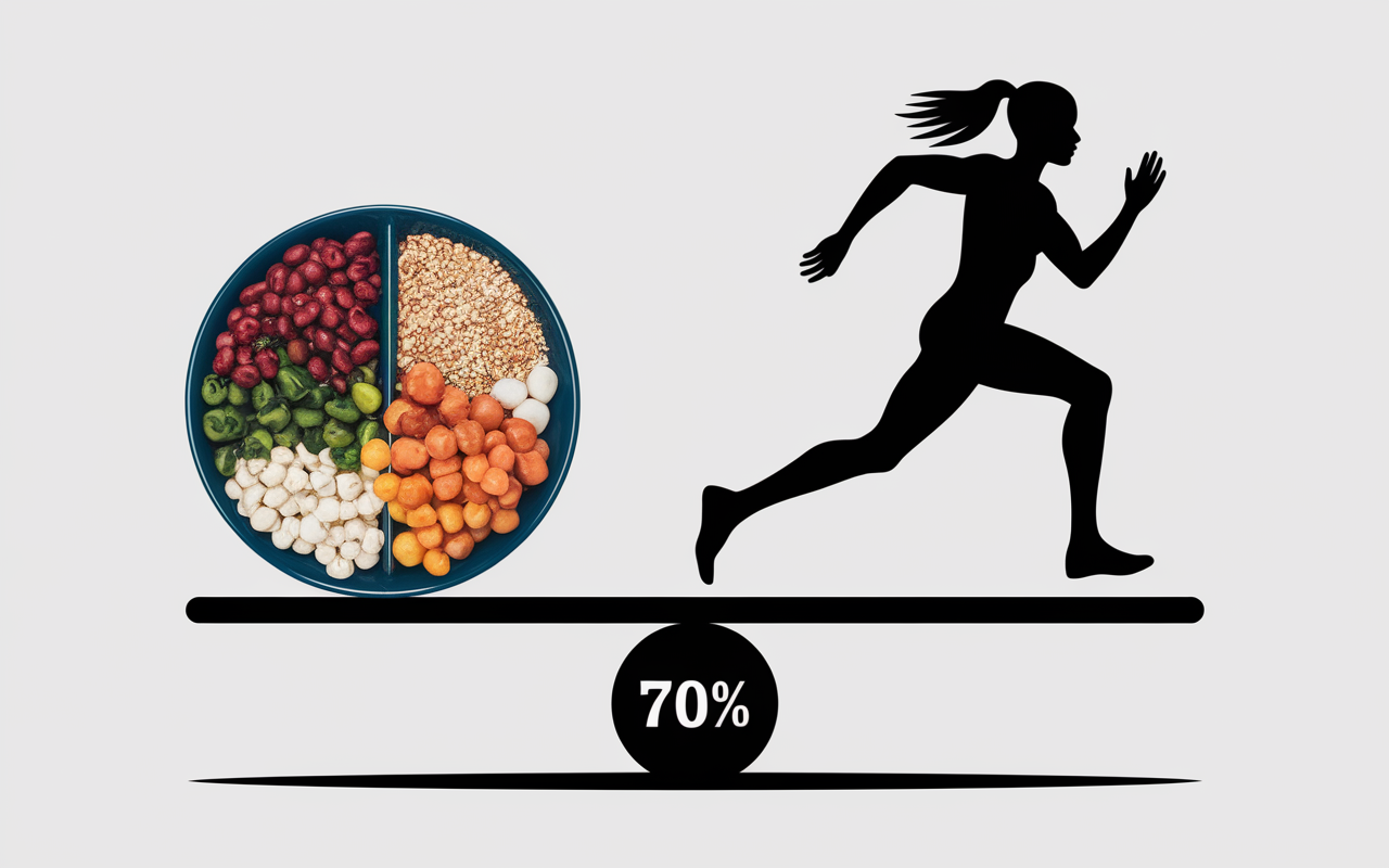 Assiette équilibrée et sport balance perte de poids 70 30