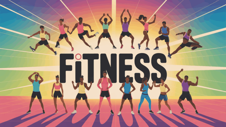 Groupe mixte en activité fitness ambiance énergique