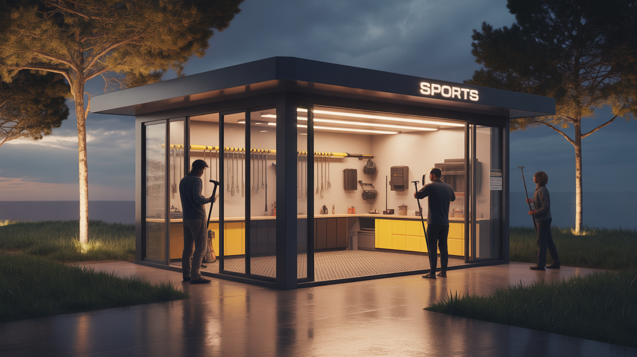 installation securisee sports cabin equipements