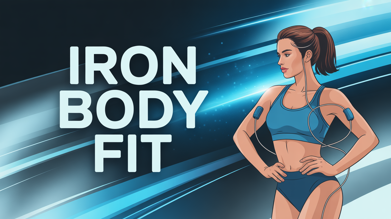 Femme en combinaison EMS Iron Body Fit, posture confiante