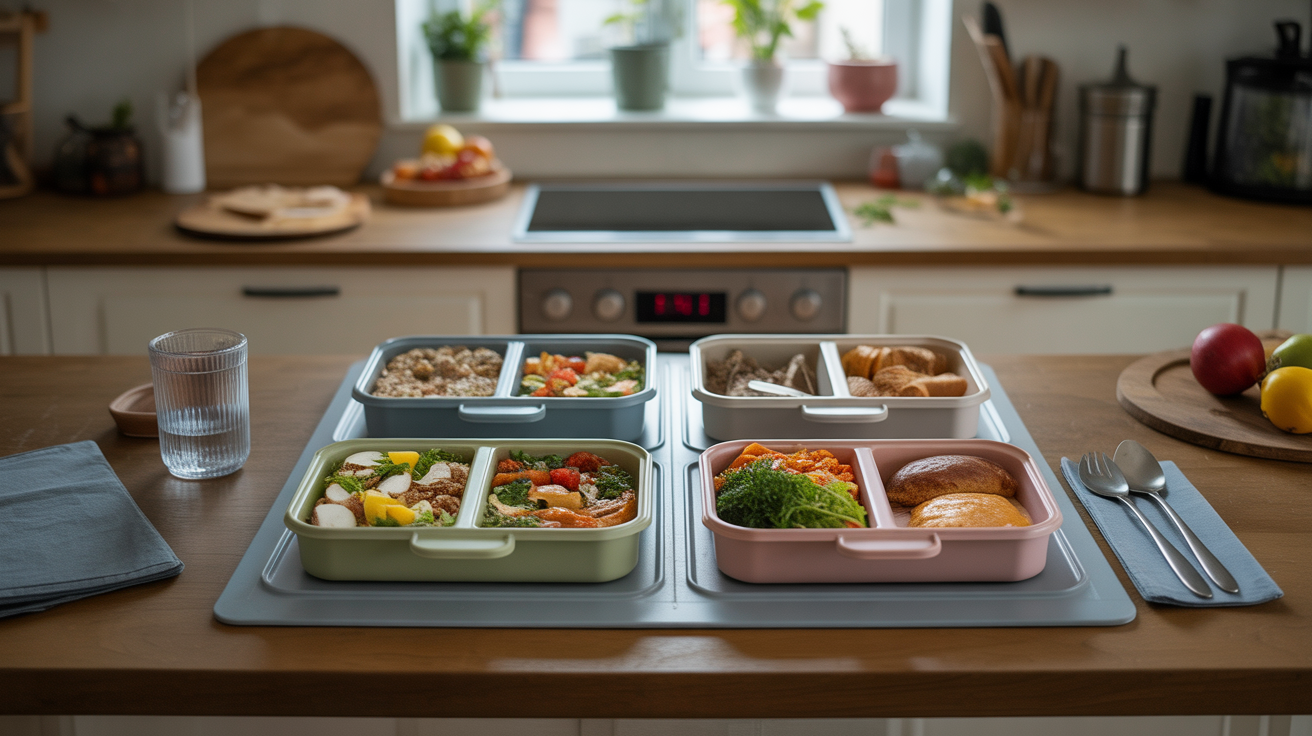 Meal prep prise de masse avec 4 repas, organisation cuisine