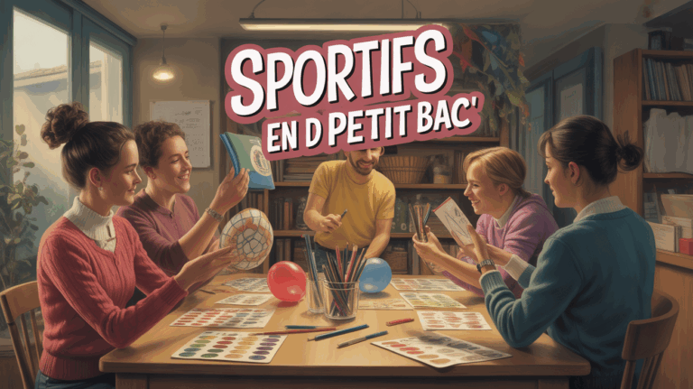 groupe mixte silhouettes jouant petit bac sportifs en d