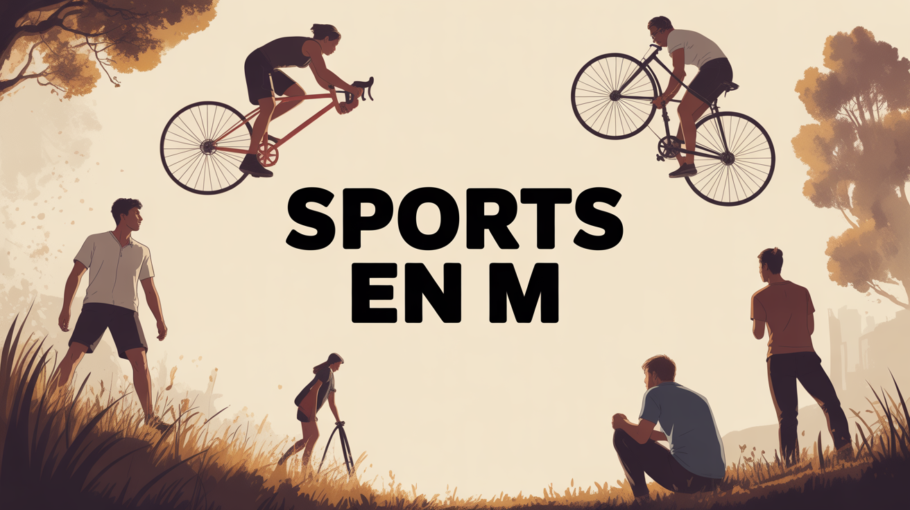 Silhouettes homme femme pratique sports en M fond clair