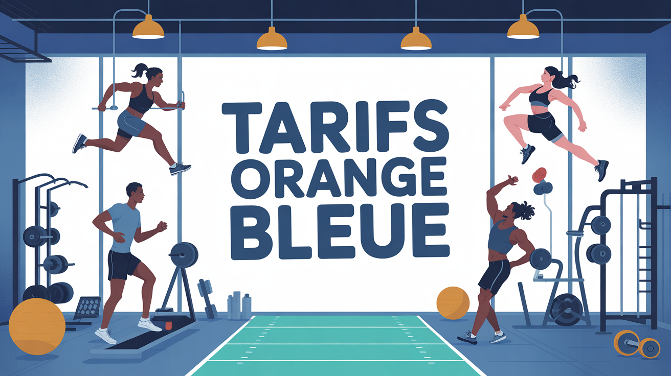 Salle de sport Orange Bleue illustration tarifs