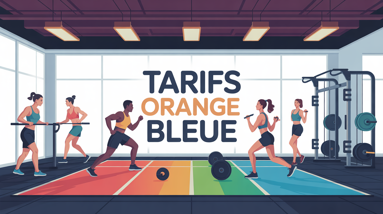 Visuel tarifs Orange Bleue, silhouettes sportives moderne
