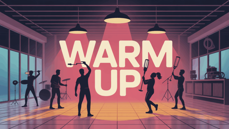 Warm up illustration dynamique sport musique mécanique