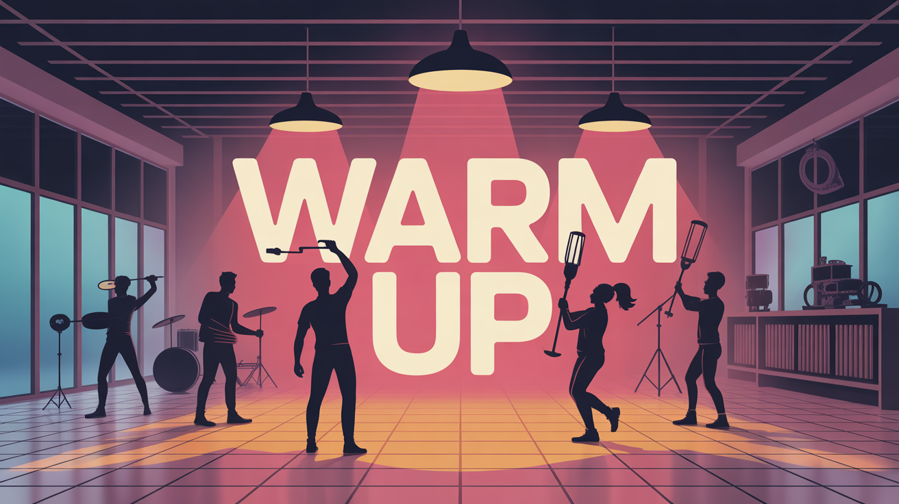 Warm up illustration dynamique sport musique mécanique