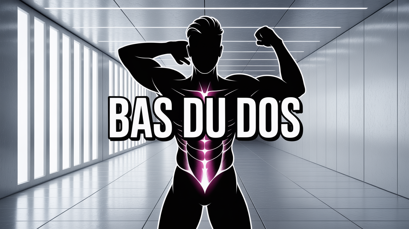 Illustration stylisée des muscles du bas du dos en action