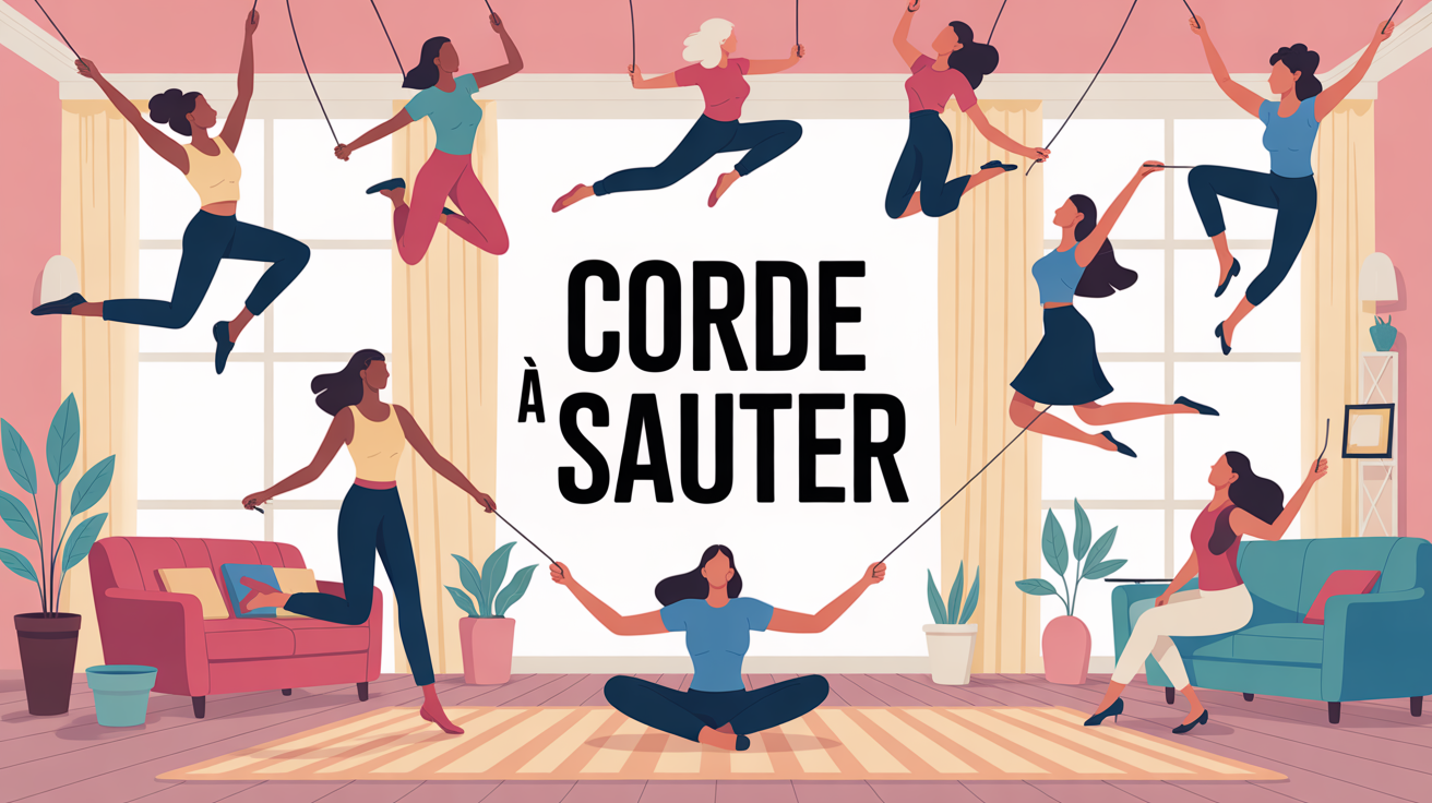 groupe de femmes sautant a la corde energie motivation