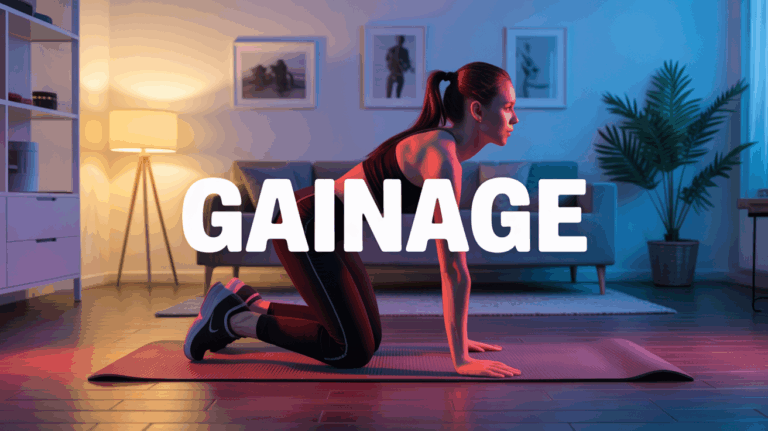 femme en gainage sur tapis posture droite