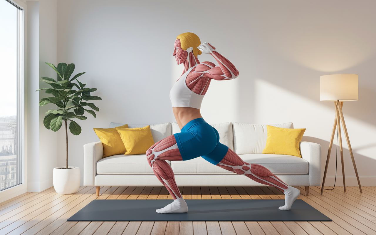 Exécution hip thrust au sol vue latérale, fessiers travaillés