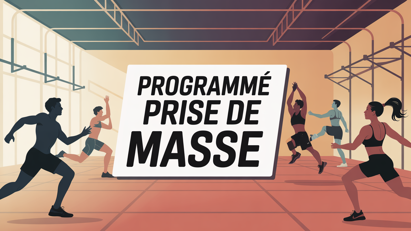 Illustration salle de sport programme prise de masse