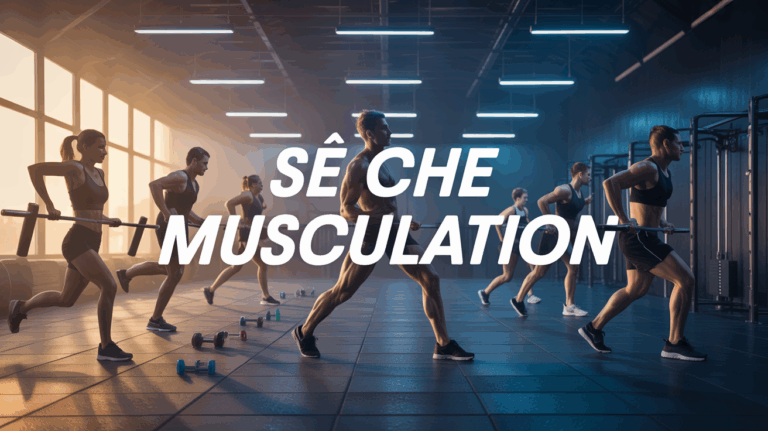 Illustration seche musculation silhouettes salle de sport