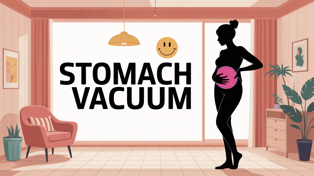 stomach vacuum posture femme illustration moderne