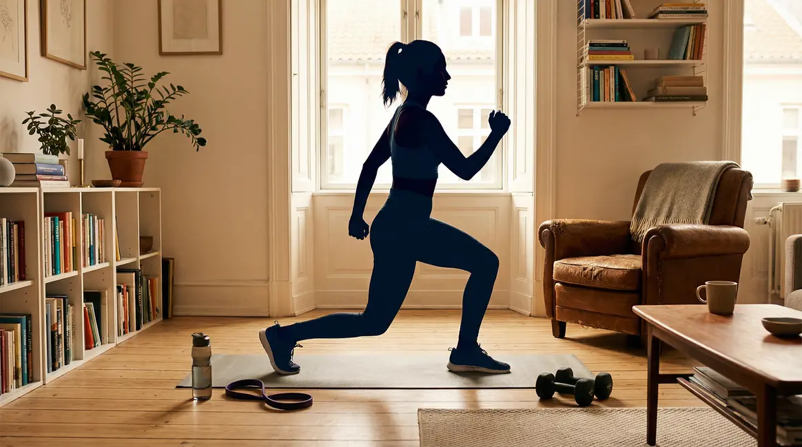 personne fait circuit training à domicile