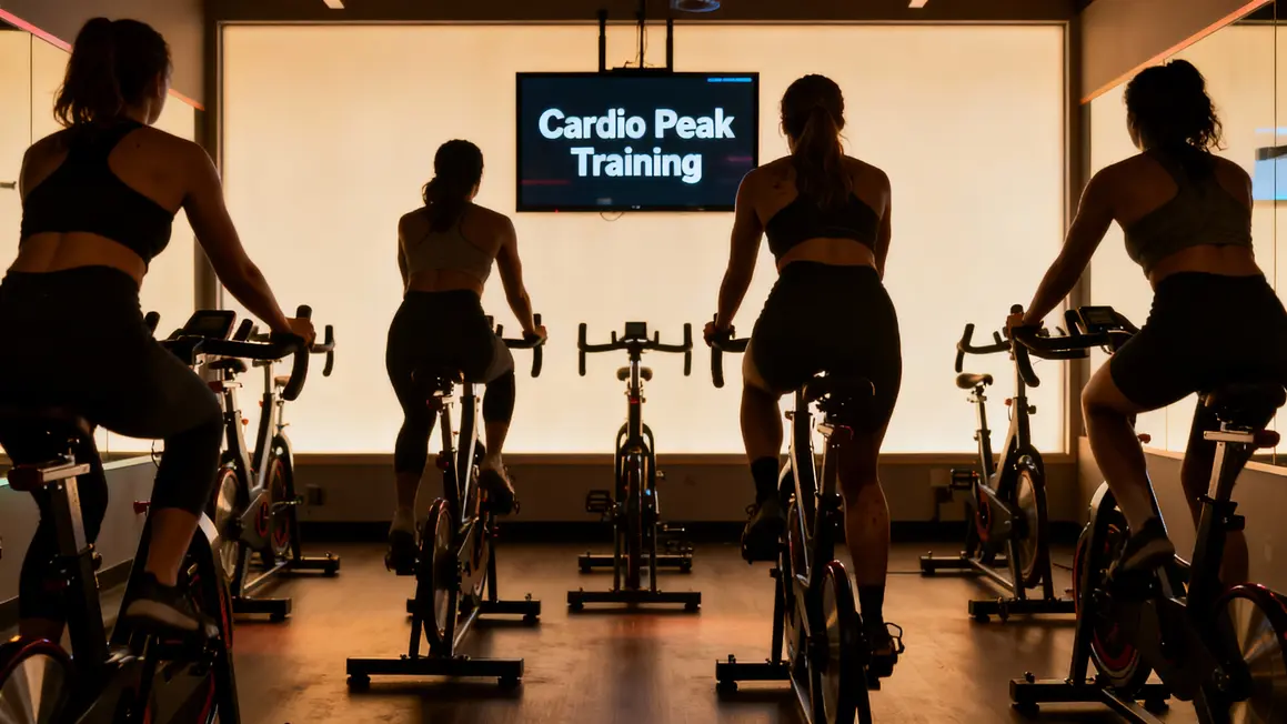 Cyclistes féminines RPM sur vélos Cardio Peak