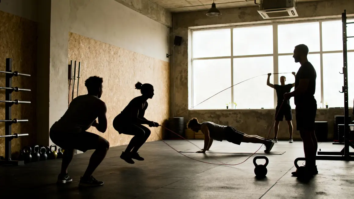Séance cross training squats burpees corde salle simple