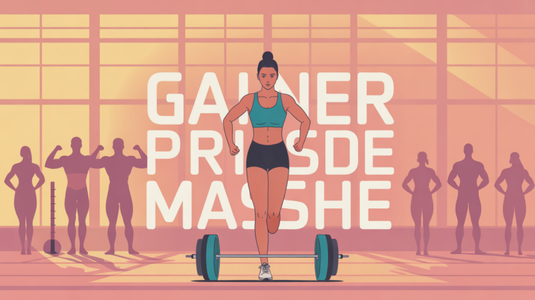 Athlète féminine avec balance et poids pour prise de masse
