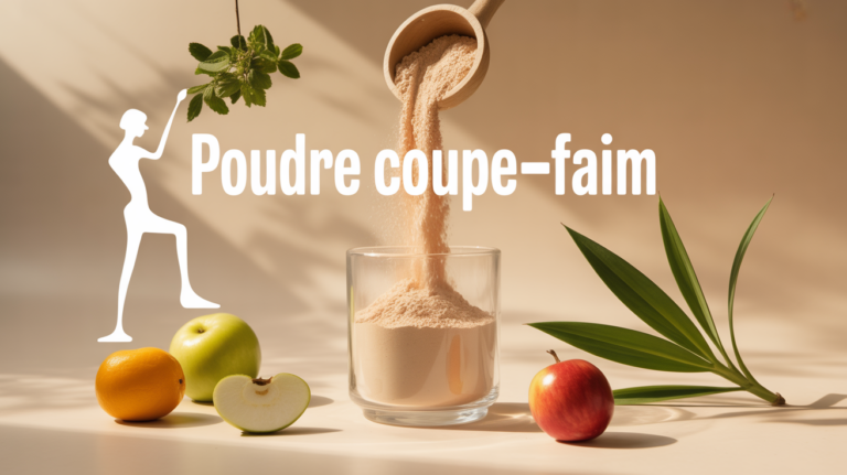 Poudre coupe-faim konjac dans verre d'eau énergie naturelle