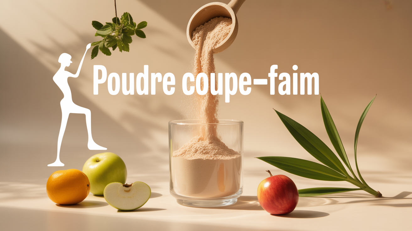 Poudre coupe-faim konjac dans verre d'eau énergie naturelle