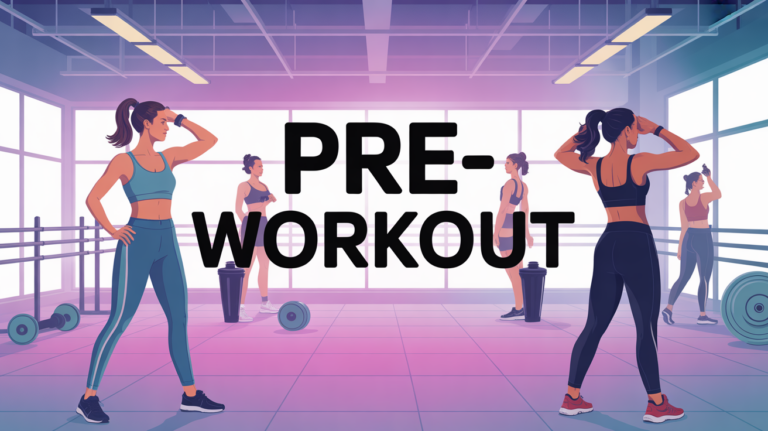 illustration pre workout femme motivation salle de sport
