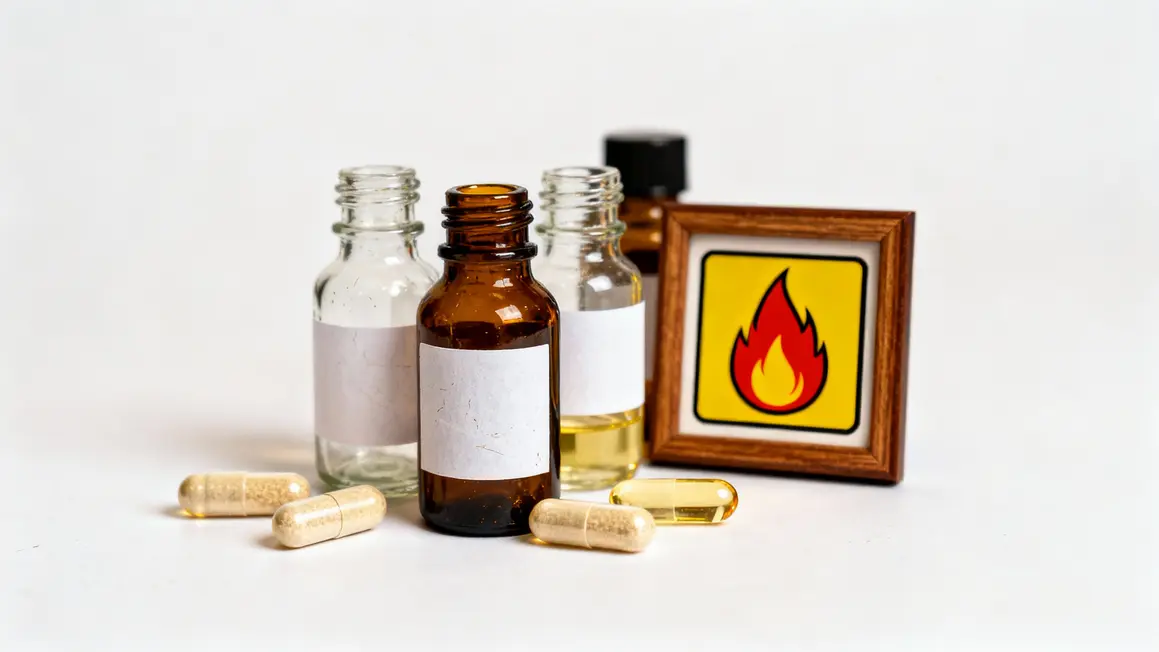 Flacons capsules brûleur de graisse pictogramme thermogenèse lipolyse