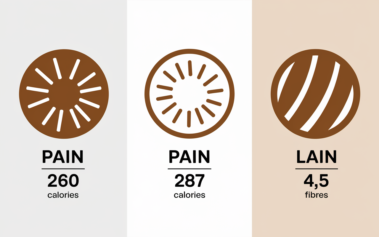 comparatif calorie du pain de seigle et fibres