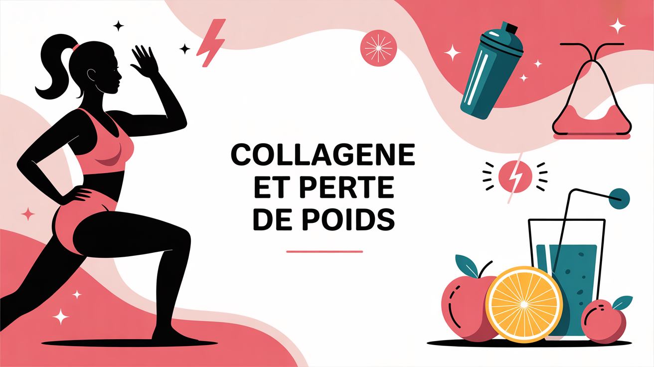 collagene et perte de poids femme silhouette dynamique rose