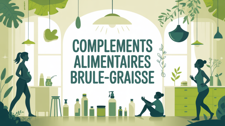 complement alimentaire brule graisse illustration stylisee