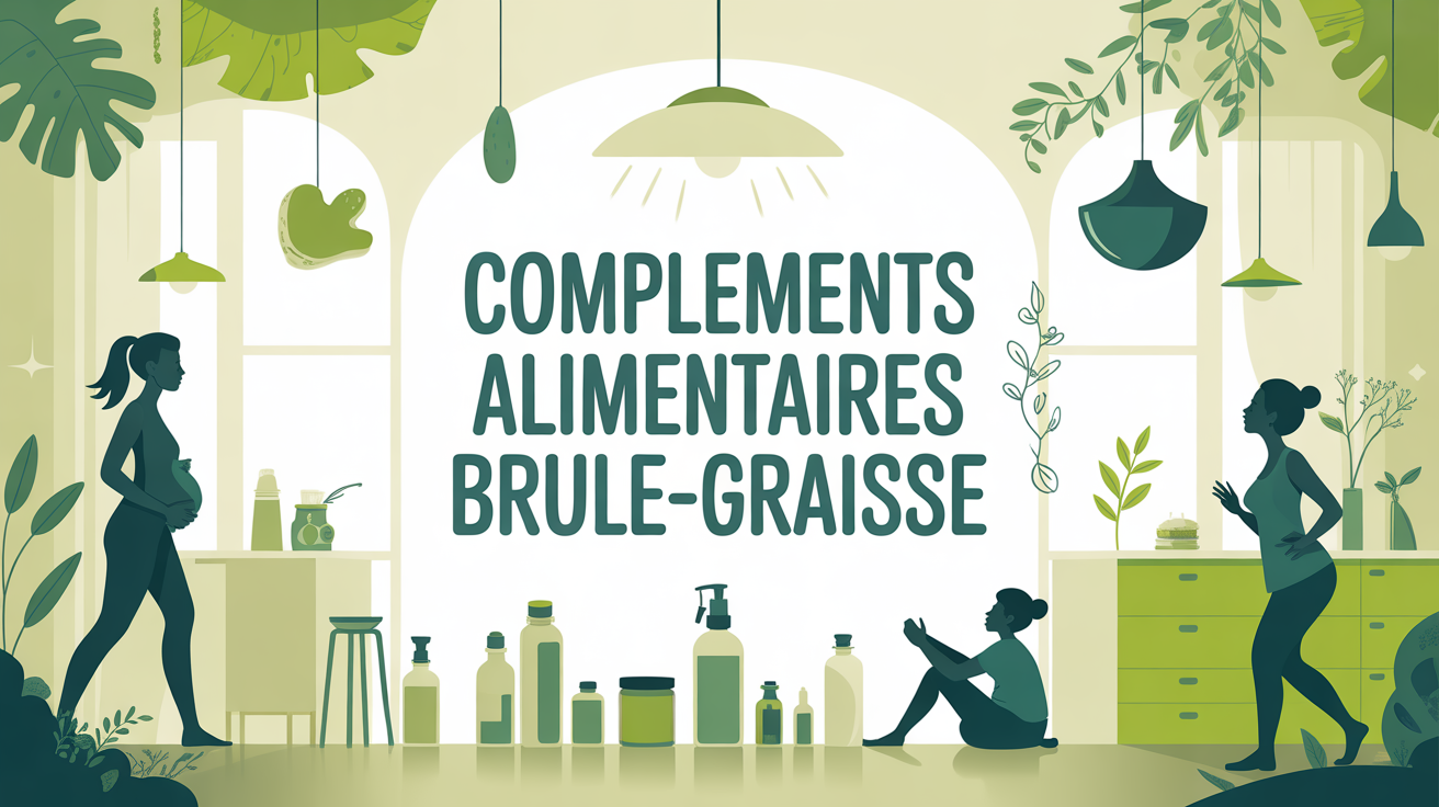 complement alimentaire brule graisse illustration stylisee