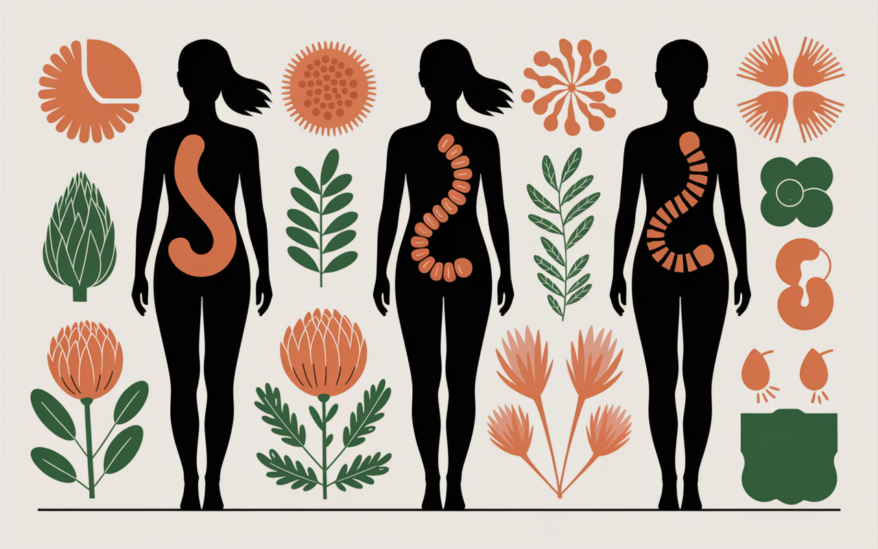 illustration ventre gonflé plat complement alimentaire pour ventre plat