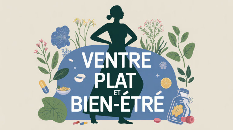 femme avec complement alimentaire pour ventre plat plantes probiotiques