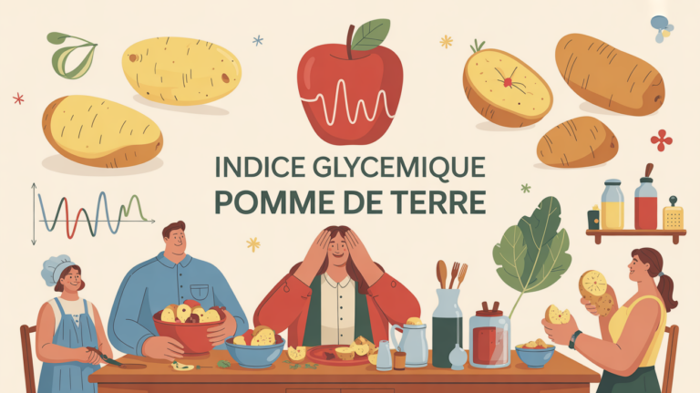 Illustration indice glycemique de pomme de terre, convivial, graphique
