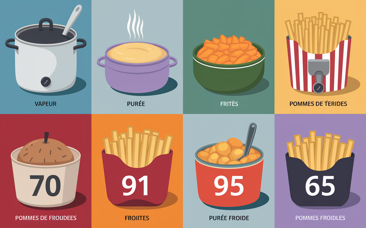 tableau cuisson pommes de terre indice glycemique