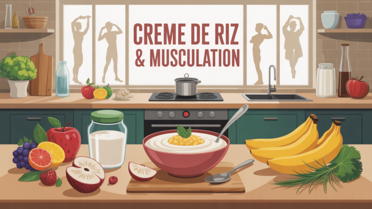 Recette creme de riz musculation vue de dessus table moderne
