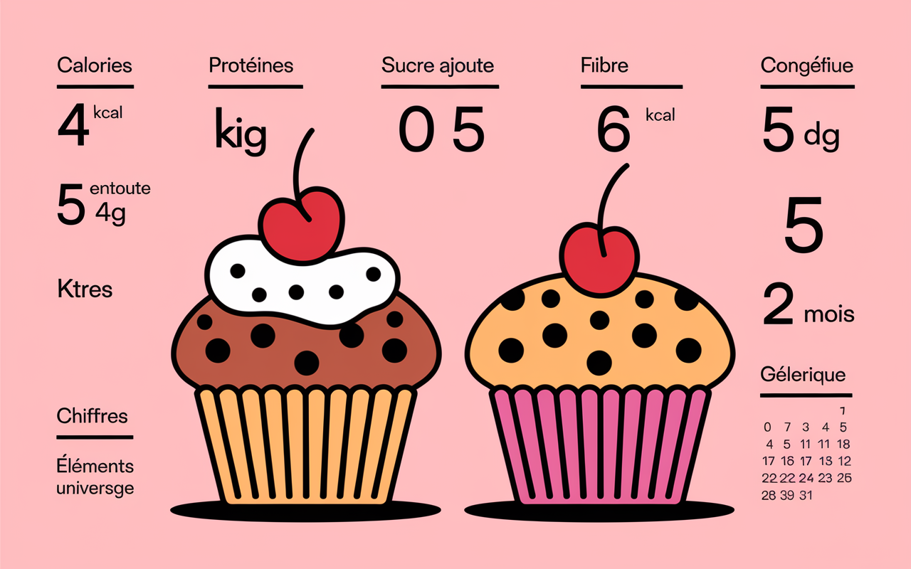 Valeurs nutritionnelles muffins banane chocolat healthy et conservation
