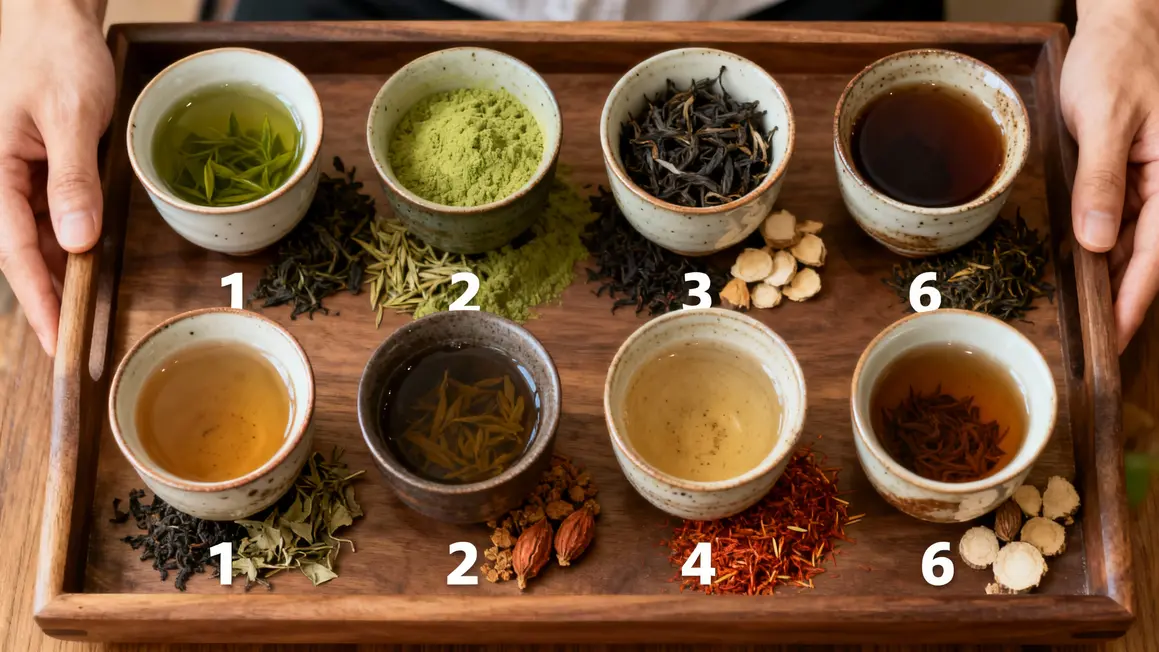 plateau thés brûleurs de graisse tasses numérotées