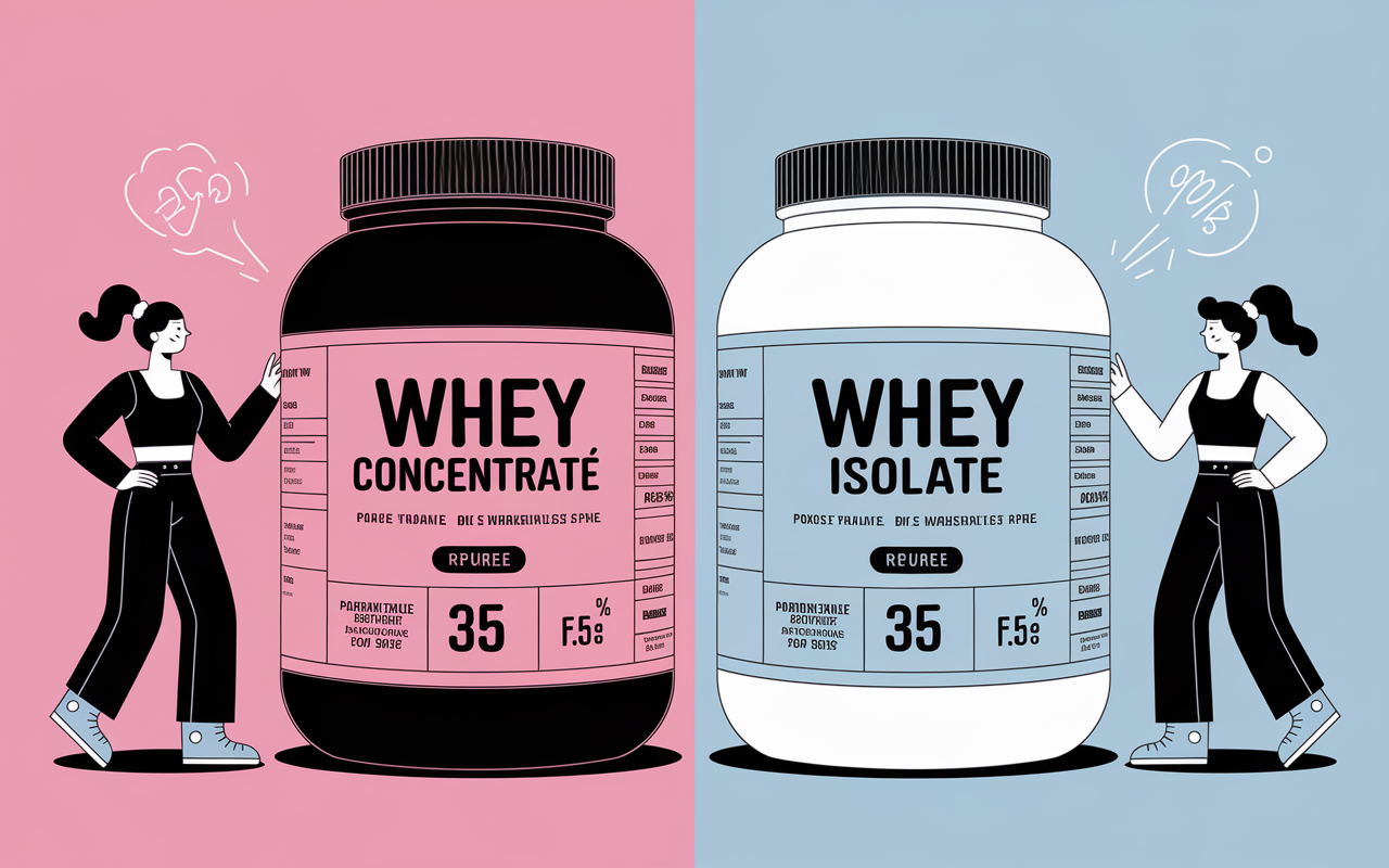 comparatif visuel whey protein concentrate isolate