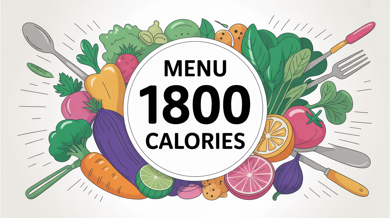 Assiette avec menu 1800 calories par jour