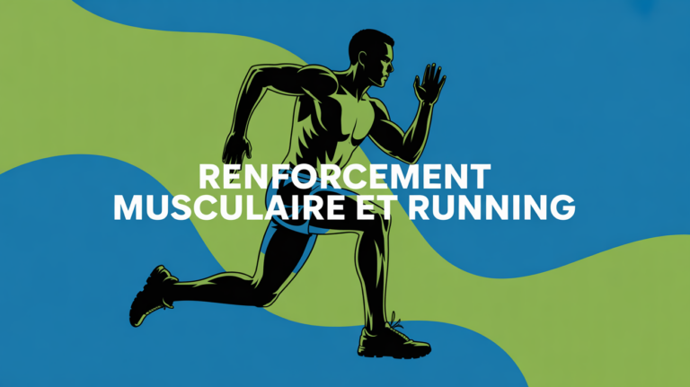 renforcement musculaire course a pied coureur stylise fond abstrait