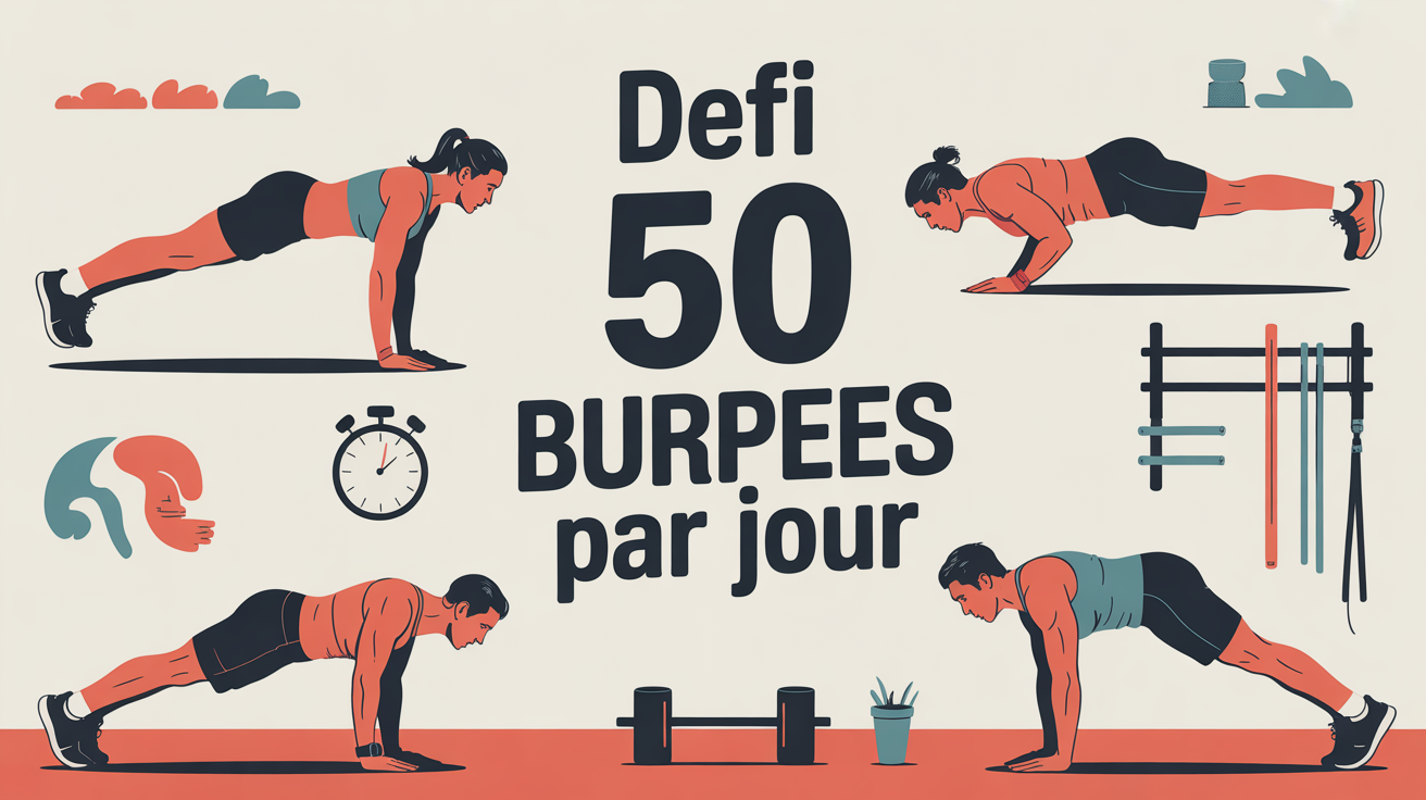 50 burpees par jour avant apres visuel defi transformation